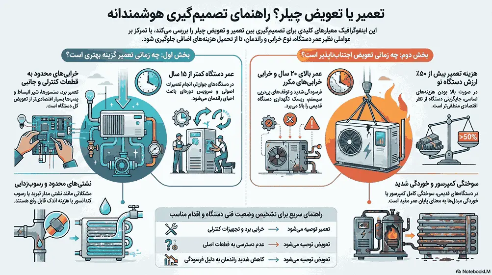 تعمیر چیلر بهتر است یا تعویض آن؟
